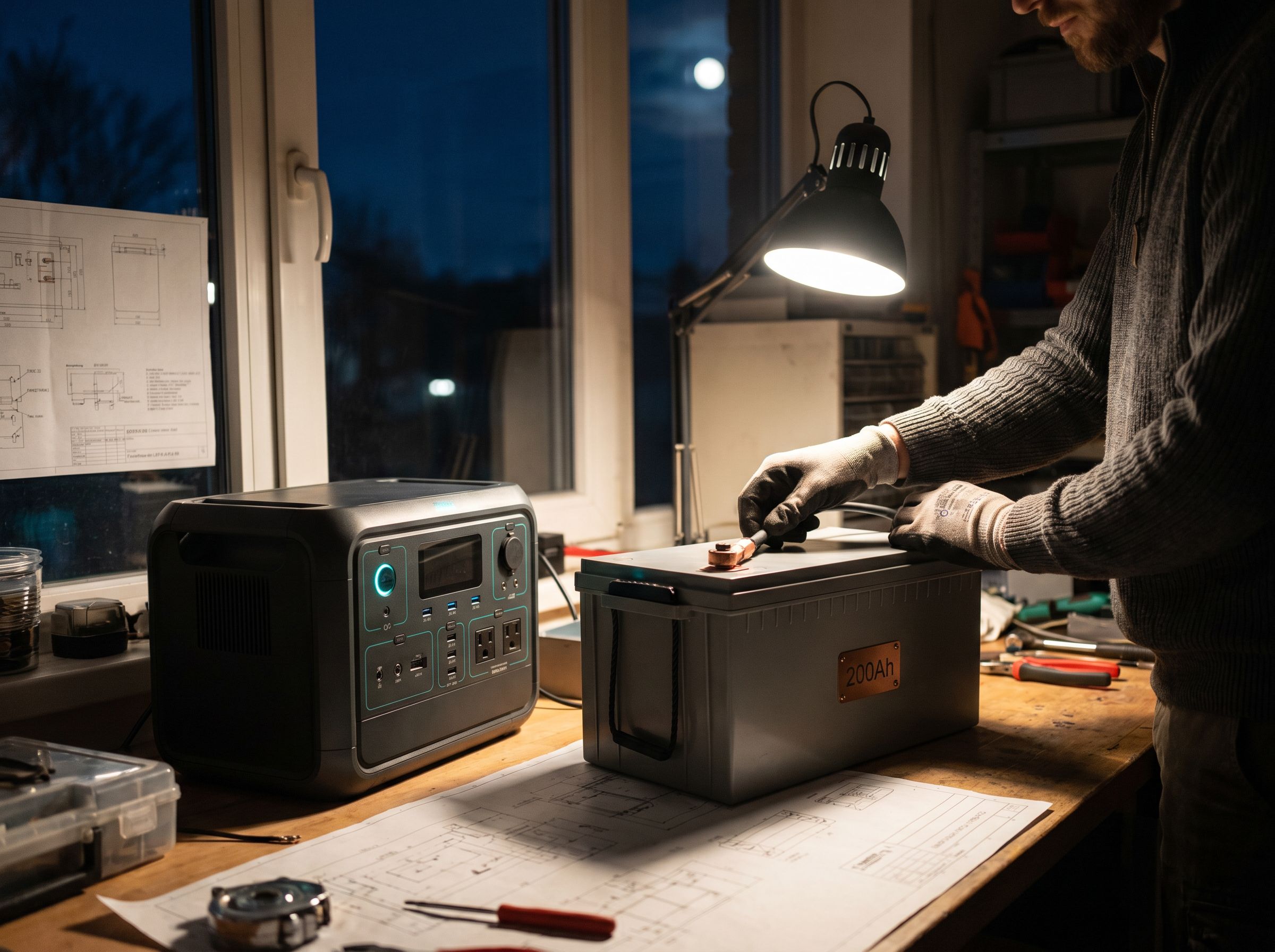 Atelier d'électricité — banc d'essai batterie LiFePO4